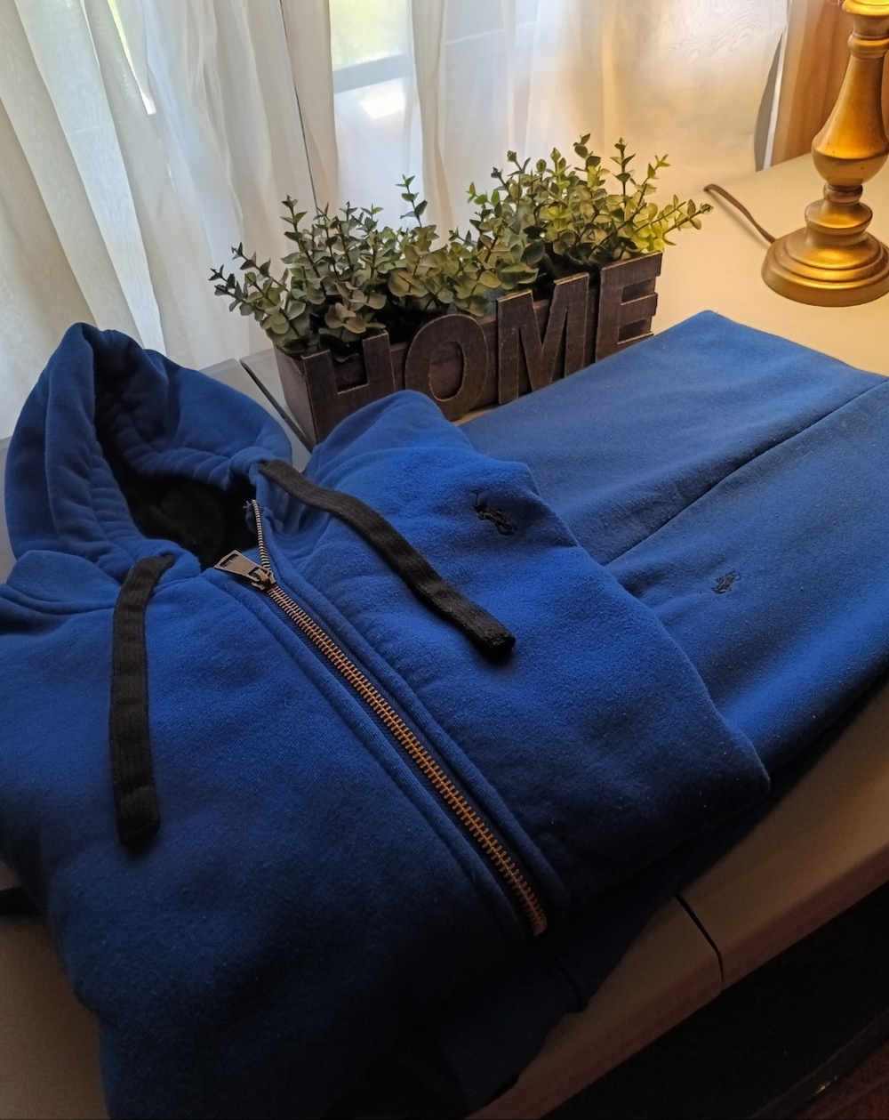 Blue Polo hoodie and sweatpants set 4xL